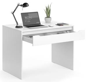 Bureau Ruben 100cm blanc Blanc - Bois manufacturé - 100 x 75 x 65 cm