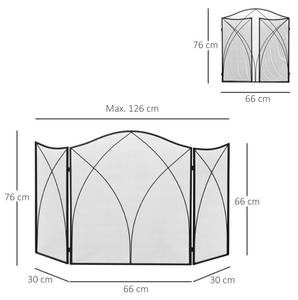 Kaminschutzgitter 820-263 Schwarz - Metall - 2 x 76 x 126 cm