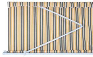 Alu-Markise E49 Grau - Gelb - Metall - Textil - 250 x 18 x 200 cm