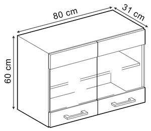 hängende Geschirrschrank R-Line 47498 Anthrazit - Schwarz