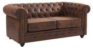 Sofa CHESTERFIELD Braun - Textil - 88 x 72 x 168 cm