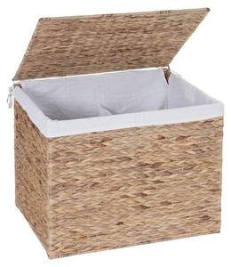 Wäschekorb HWC-C27 Braun - Weiß - Naturfaser - 60 x 50 x 43 cm
