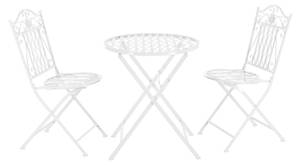 Set de Bistrot Biella pour Jardin Métal Blanc