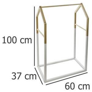 Kinderschrank in Form eines Hauses Weiß - Holzwerkstoff - 74 x 100 x 37 cm