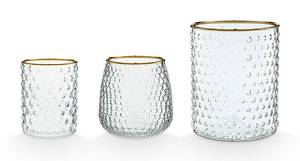 Teelichthalter 3er-Set Glas Glas - 9 x 9 x 12 cm