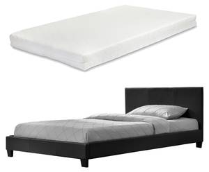 Kunstlederbett Albacete Schwarz - Tiefe: 140 cm