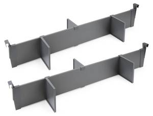 Set verstellbarer Trennelemente Grau - Metall - 16 x 6 x 81 cm