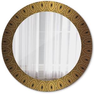 Wandspiegel Griechisches Ornament Gold - Glas - 60 x 60 x 1 cm