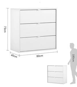 Kommode mit 3 Schubladen Die Stilvolle Weiß - Höhe: 73 cm