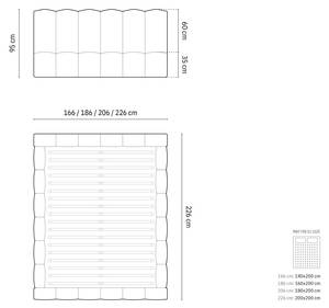 Bett mit Box und Kopfteil LUPINE Platingrau