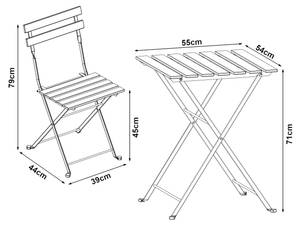 Bistroset Bovino 3-tlg. Schwarz - Braun - Metall - Massivholz - Holzart/Dekor