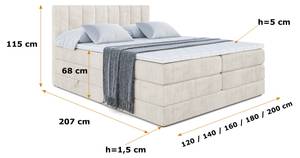 Boxspringbett OTTA KING Beige - Breite: 160 cm