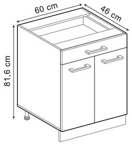 Küchenunterschrank R-Line 47477 Anthrazit - Schwarz