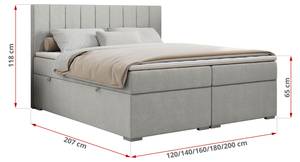 Boxspringbett ALLY Breite: 140 cm - H3 - Textil