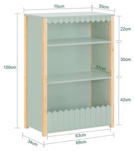 Kinderregal KMB97-GR Grün - Holzwerkstoff - 70 x 100 x 35 cm