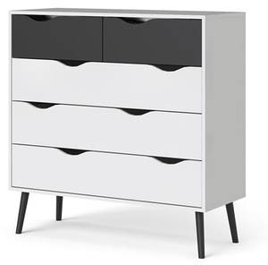 Commode Napoli Anthracite - Blanc crème - Blanc