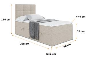 Boxspringbett  MARCE Beige - H4