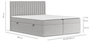 Boxspringbett Maldon Graubraun - Breite: 160 cm