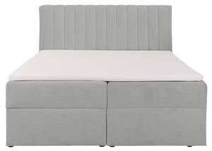 Lit boxspring ARAO Gris - Textile - 166 x 114 x 218 cm