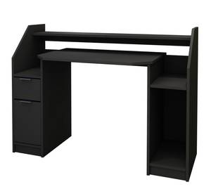 Schreibtisch 123x90 cm Schwarz Schwarz