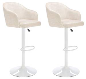 Tabouret de bar CARSTEN Lot de 2 Blanc - Textile - 51 x 113 x 52 cm