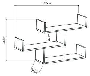 Regal Dgaleazz Grau - Holzwerkstoff - 22 x 67 x 122 cm