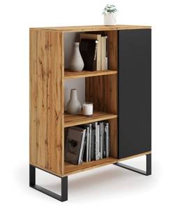 Industrielles Sideboard mit 1 Tür und 2 Braun - Holzwerkstoff - 40 x 117 x 90 cm