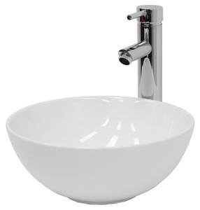 Waschbecken Rundform Ø 320x135 mm Weiß Keramik