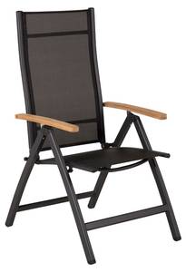 Chaise de jardin Panama lot de 2 Noir - Métal - 59 x 108 x 75 cm