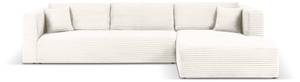 ausklappbares Ecksofa DIEGO 6 Sitzplätze Hochglanz Beige