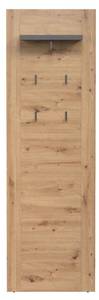 Wandgarderobe Follow Grau - Holz teilmassiv - 62 x 199 x 26 cm