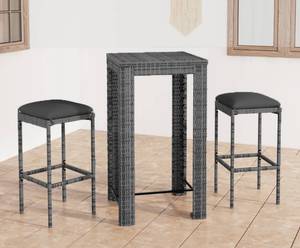 Bar-Set (3-teilig) 3011733-1 Grau - Metall - 61 x 111 x 61 cm