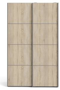 Schiebetürenschrank Veto Braun - Holz teilmassiv - 122 x 202 x 64 cm