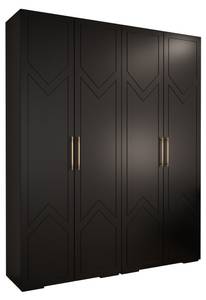 Drehtürenschrank Manhattan Ryfel 8 Schwarz - Gold - 4 Türen