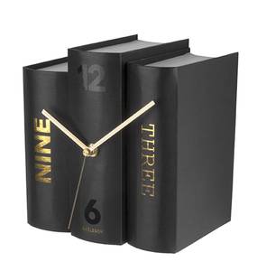 Horloge de table Book Noir - Papier - 20 x 20 x 15 cm