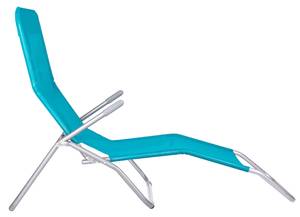 Kippliege mit Armlehnen in 3 Positionen Blau - Textil - 60 x 96 x 185 cm