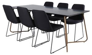 Essgruppe PippiCO Schwarz - Massivholz - 90 x 75 x 190 cm