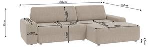 Ecksofa Hartmut mit Schlaffunktion Beige - Armlehne beidseitig montierbar - Ecke davorstehend rechts