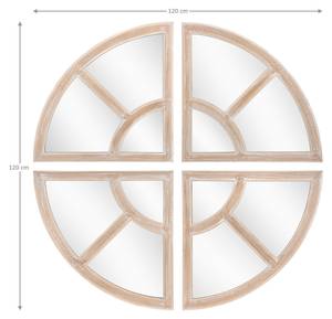 Wandspiegel, Massivholzrahmen Ø 120cm Weiß - Massivholz - 3 x 120 x 120 cm