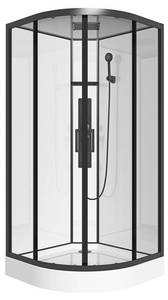 Cabine douche SOLENA Noir - Verre - 90 x 211 x 90 cm