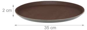 Lot de 5 plateaux de service marrons Marron - Matière plastique - 35 x 2 x 35 cm