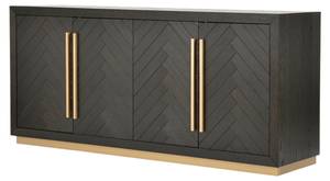 Sideboard SEVILLE SB180 4D Schwarz - Massivholz - Holzart/Dekor - 180 x 80 x 48 cm