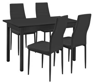 Table de cuisine 4 chaises Jørpeland Noir