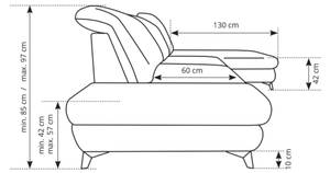 Ecksofa HANNOVER Creme - Bettkasten links - Mit Bettkasten