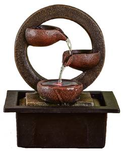 Fontaine en résine Zen Terai Marron - Matière plastique - 17 x 25 x 21 cm