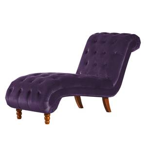 Chaise longue Clemens paars fluweel