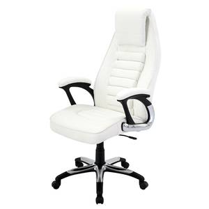 Fauteuil de direction Cambs Imitation cuir / Métal - Blanc / Chrome