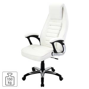 Fauteuil de direction Cambs Imitation cuir / Métal - Blanc / Chrome