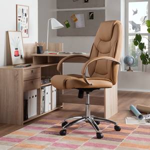 Fauteuil Nalena Imitation cuir - Caramel