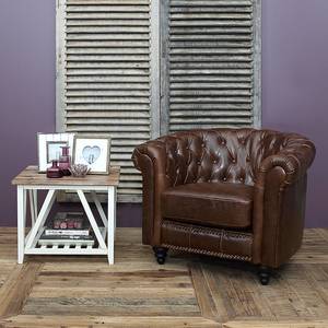 Fauteuil Chesterfield Charly Bycast marron